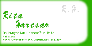 rita harcsar business card